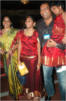 Prakash raj-Lalita With Daughters